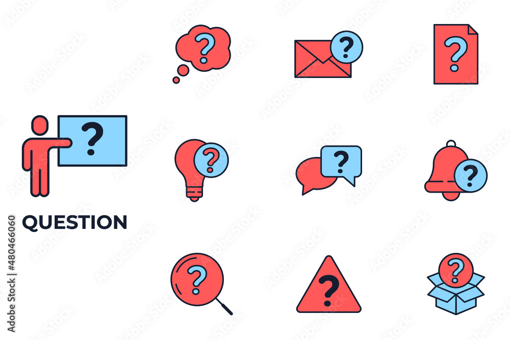 Set of question icon. question pack symbol template for graphic and web ...