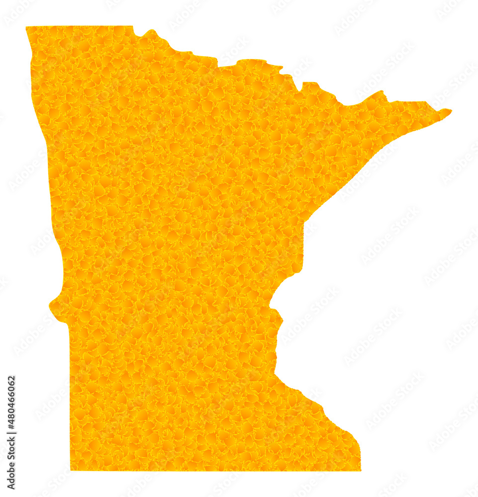 Vector Golden map of Minnesota State. Map of Minnesota State is ...