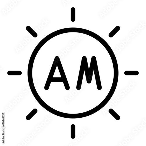 Morning time icon outline vector. World clock