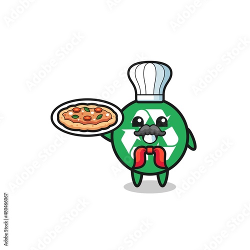 recycling character as Italian chef mascot