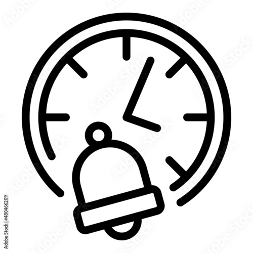 Alarm clock icon outline vector. Time zone