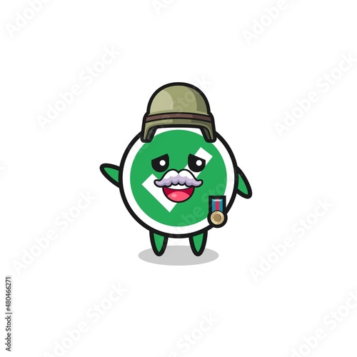 cute check mark as veteran cartoon