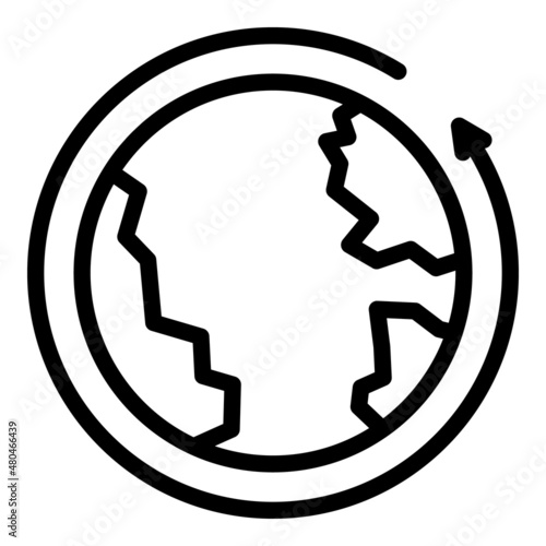 Eco time zone icon outline vector. International map