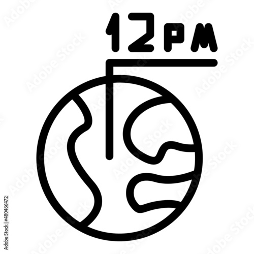 Greenwich timezone icon outline vector. Time zone