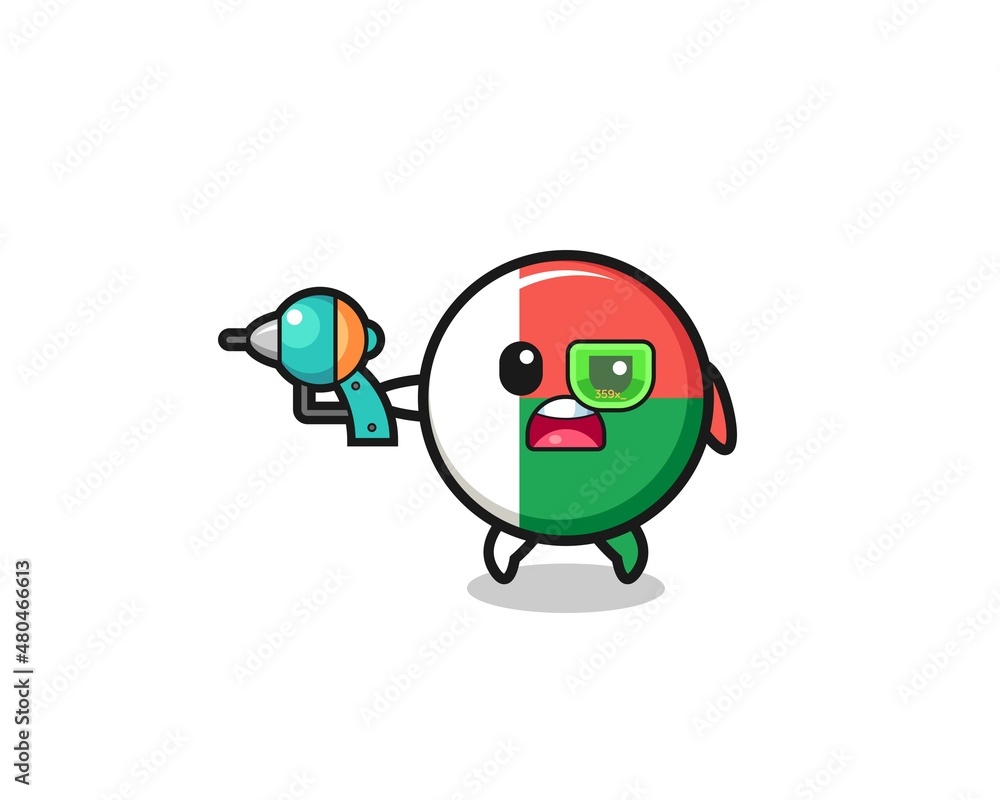 cute madagascar flag holding a future gun cute madagascar flag holding a future gun