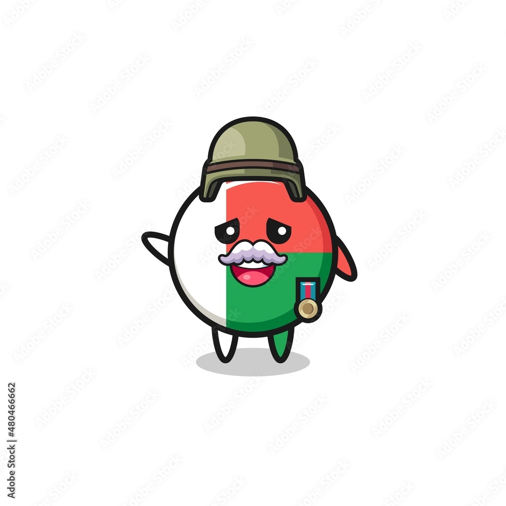 cute madagascar flag as veteran cartoon cute madagascar flag as veteran cartoon