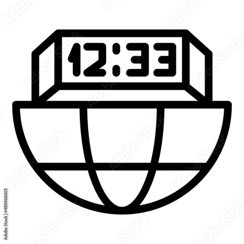 Flight time icon outline vector. World zone