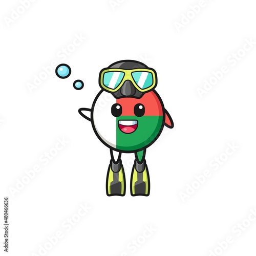 the madagascar flag diver cartoon character