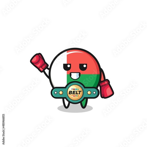 madagascar flag boxer mascot character