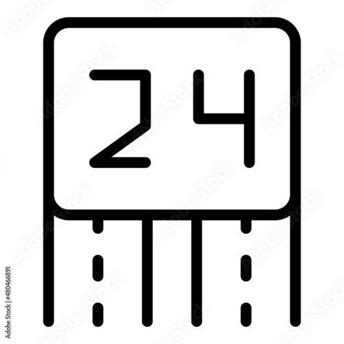 City time zone icon outline vector. Clock map