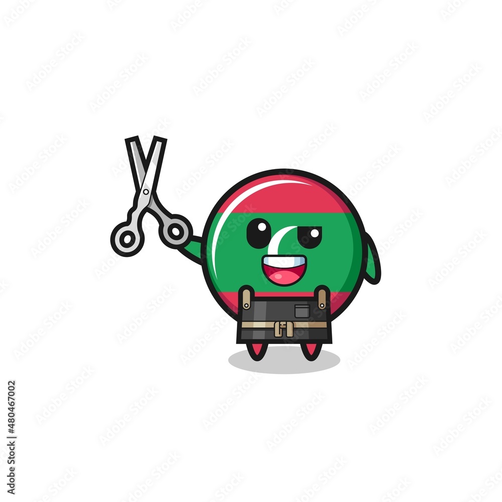 maldives flag character as barbershop mascot maldives flag character as barbershop mascot