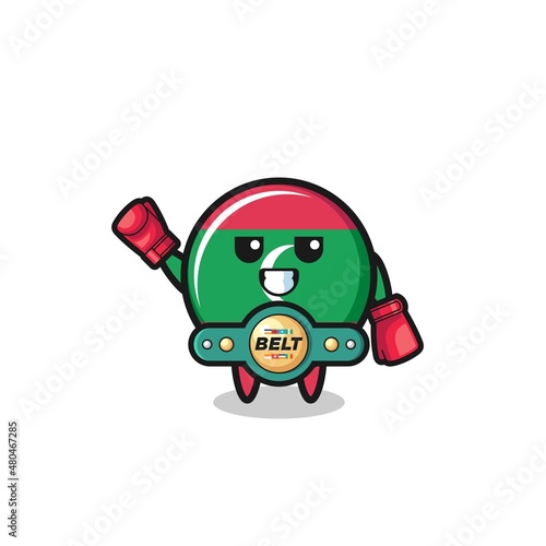 maldives flag boxer mascot character