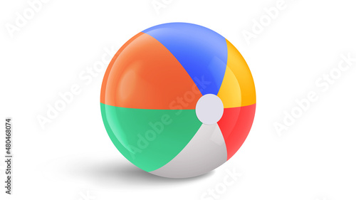 Beach ball vector illustration isolated on white background. EPS 10