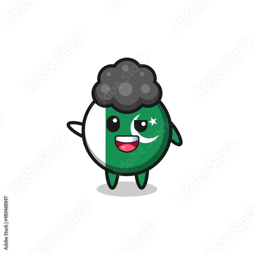 pakistan flag character as the afro boy