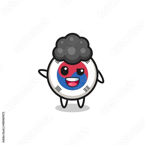 south korea flag character as the afro boy