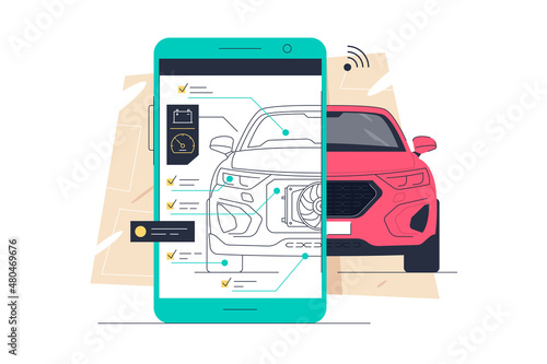 Remote diagnostics of vehicles, car service
