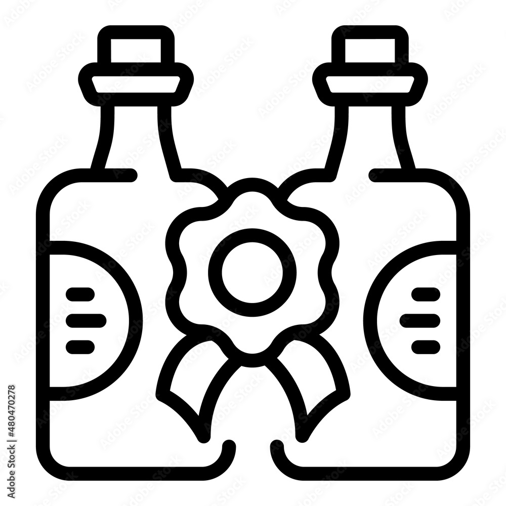 Birthday gift wine icon outline vector. Sommelier drink Birthday gift wine icon outline vector. Sommelier drink
