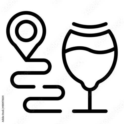 Drink wine route icon outline vector. Vine barrel