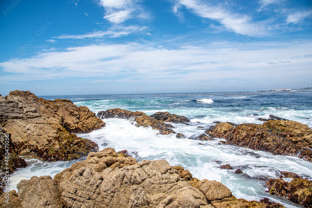 Waves Crashing on the California Coast at Pebble Beach Waves Crashing on the California Coast at Pebble Beach