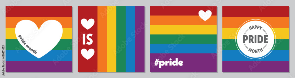 Pride Social Posts with Removable Text