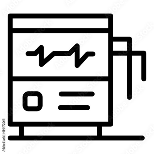 Heart monitor icon outline vector. Cardiac heartbeat