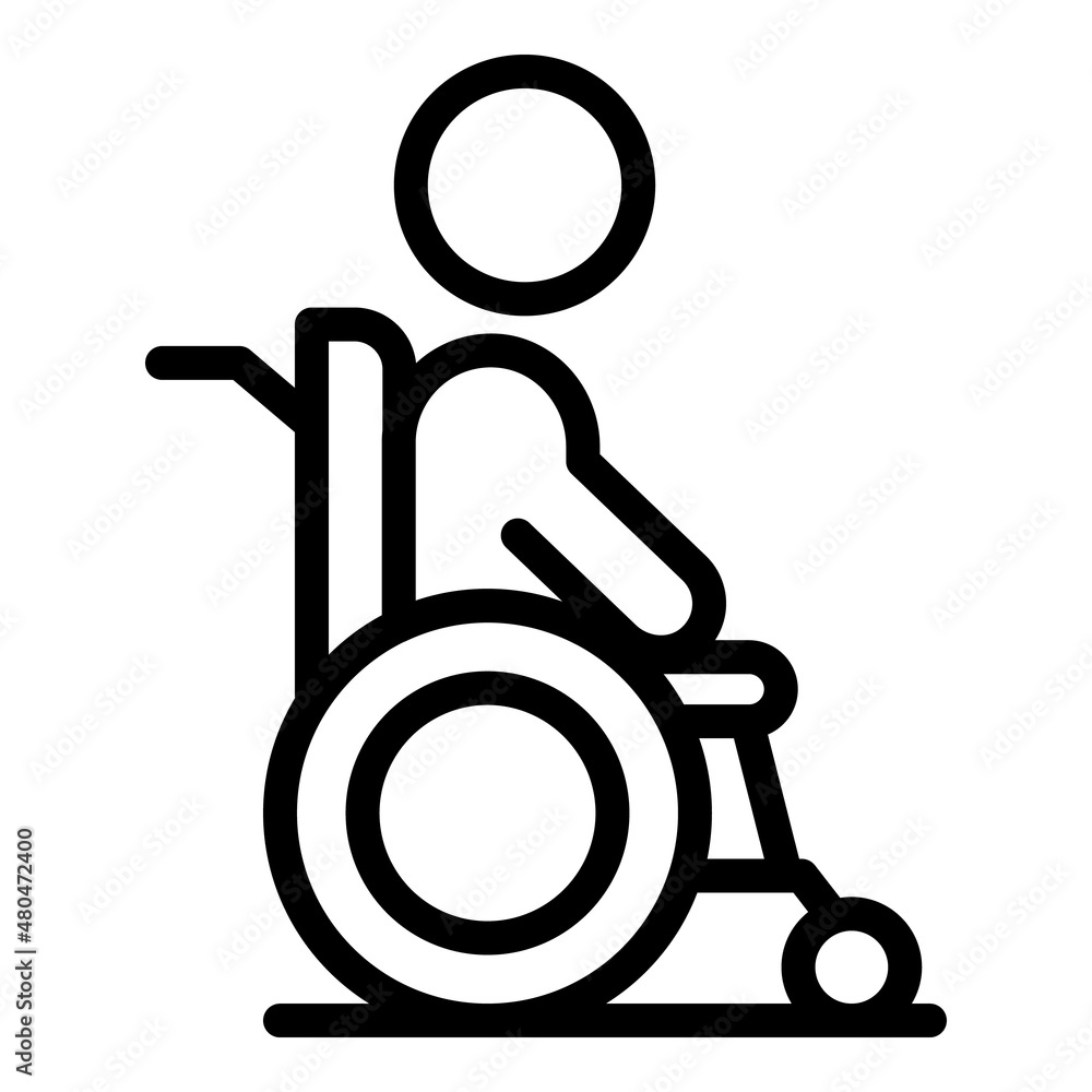 Man wheelchair icon outline vector. Disabled person Man wheelchair icon outline vector. Disabled person