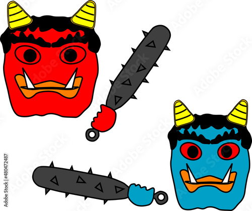 棍棒を持つ鬼のイラスト