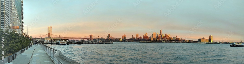 Brooklyn & the East River at sunset, New York, NY - January 2022