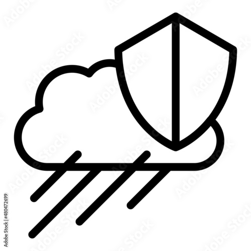 Weather protect icon outline vector. Storm rain