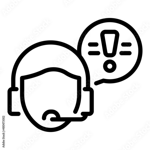 Support chat call icon outline vector. Customer service