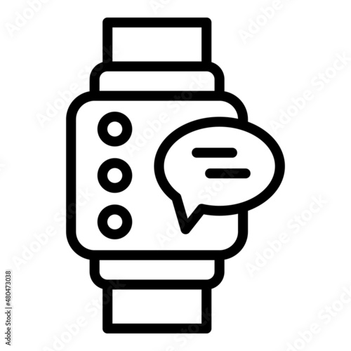 Smartwatch support icon outline vector. Customer chat