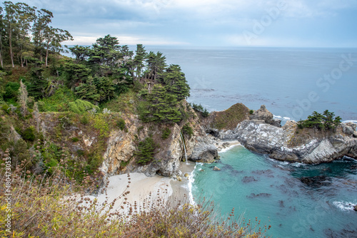 Tidal Falls at Big Sur Along the California Pacific Coast Highway