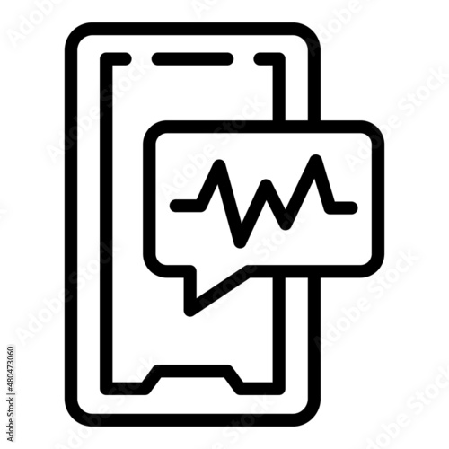Smartphone chat support icon outline vector. Call service