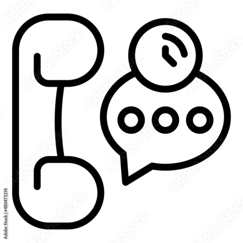 Call chat support icon outline vector. Customer center
