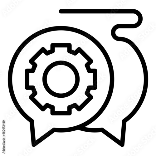 Gear chat support icon outline vector. Customer call