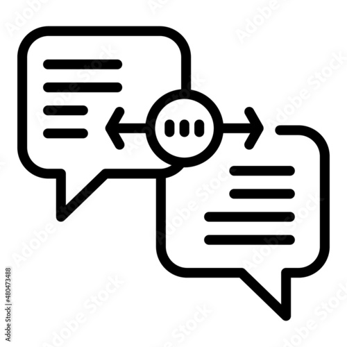 Chat call icon outline vector. Support service