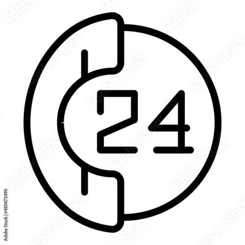 24 hour tech support icon outline vector. Chat customer