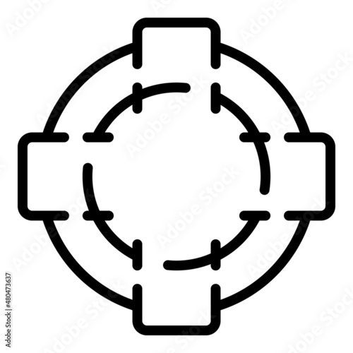 Support chat target icon outline vector. Customer call