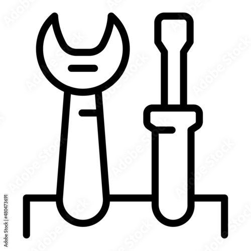 Tools chat support icon outline vector. Call service