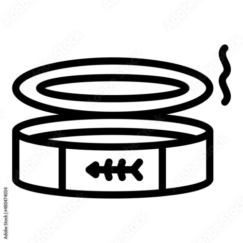 Contaminated fish can icon outline vector. Meat virus