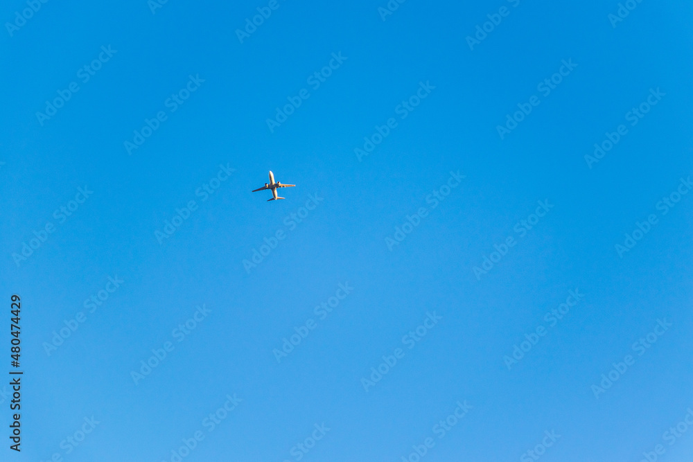 Fototapeta premium 青い空を飛ぶ飛行機