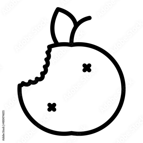Bitten danger apple icon outline vector. Meat bacteria