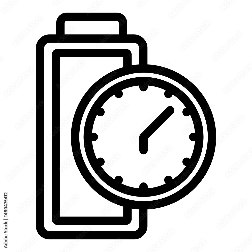 Time of charging icon outline vector. Phone power Time of charging icon outline vector. Phone power
