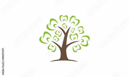 tree with dental leaves logo
