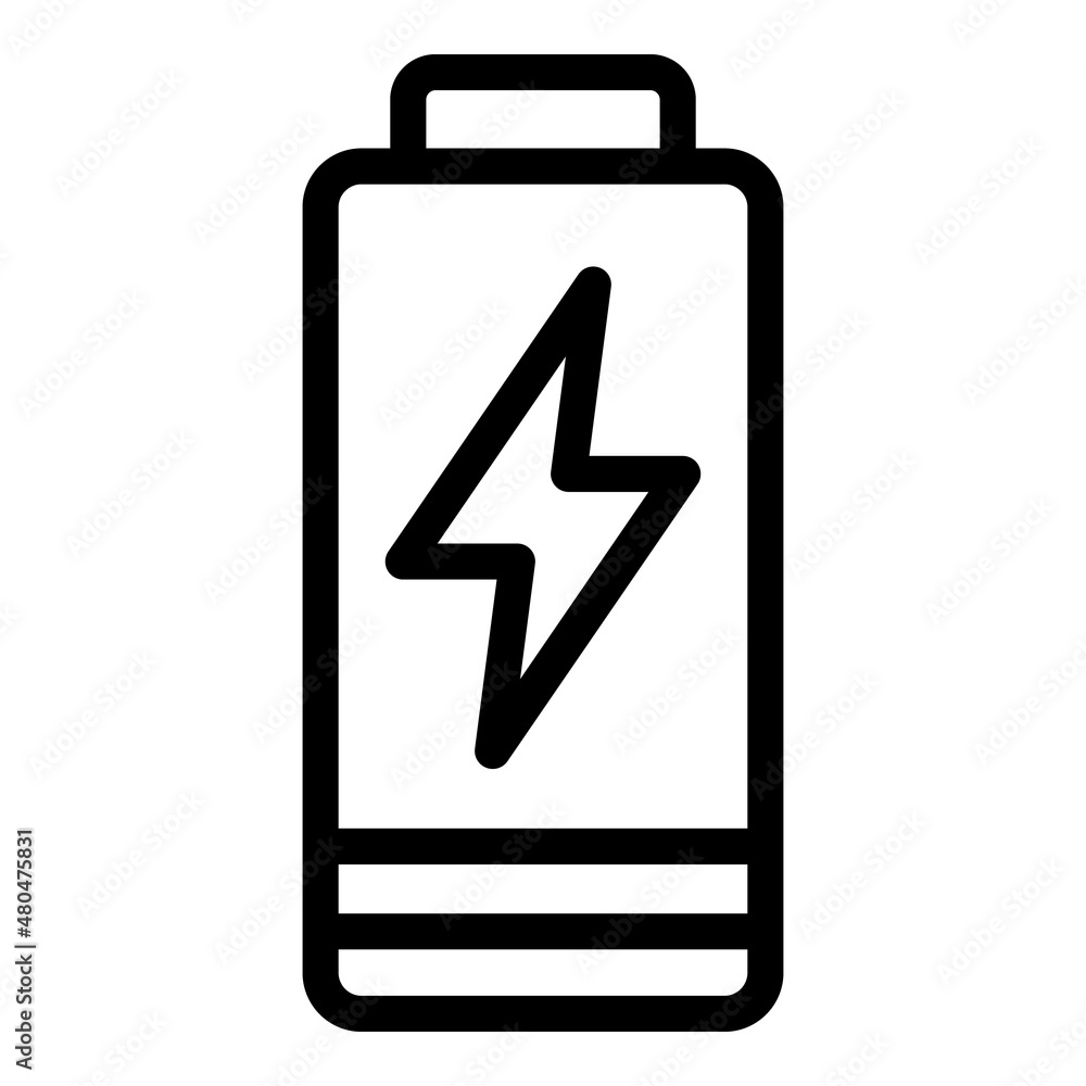 Battery low level icon outline vector. Charge energy Battery low level icon outline vector. Charge energy