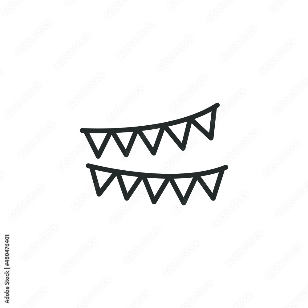 Fototapeta premium simple vector icon party flag editable. isolated on white background.