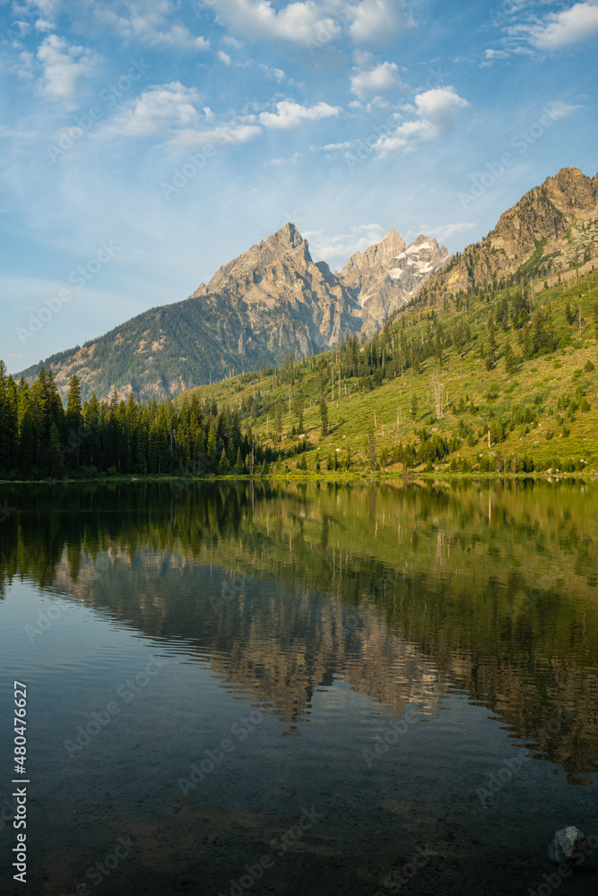 Grand Teton Reflection Obscured By Rippling Water