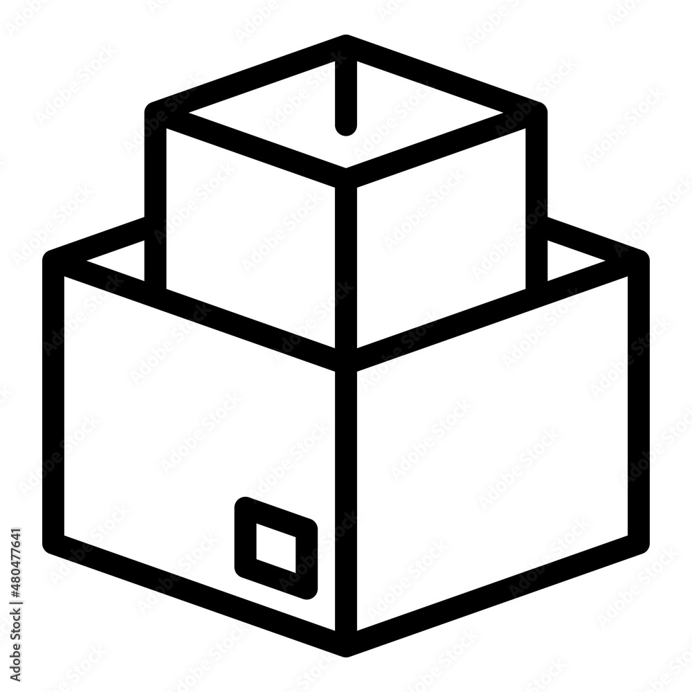 Empty relocation box icon outline vector. Move home Empty relocation box icon outline vector. Move home