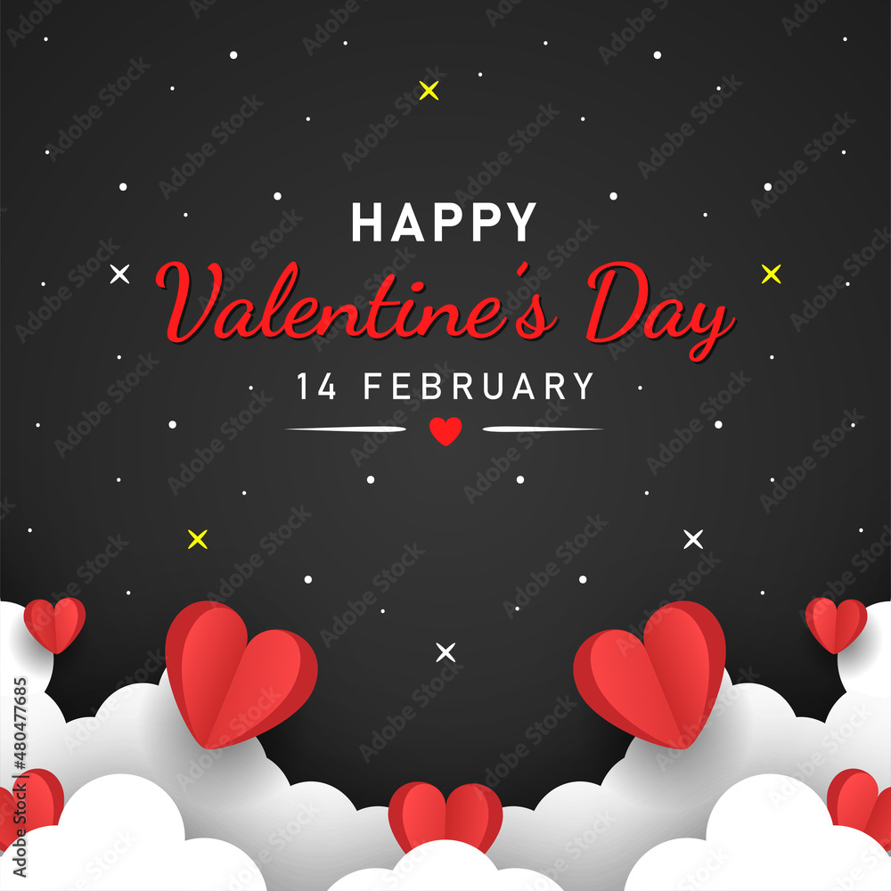 Naklejka premium Happy Valentine's Day greeting card