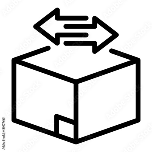 Relocation box icon outline vector. House service